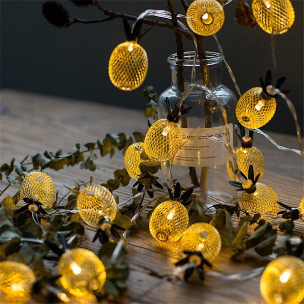 15ft 30 LED ananas ljusslinga, ljusslinga batteridriven