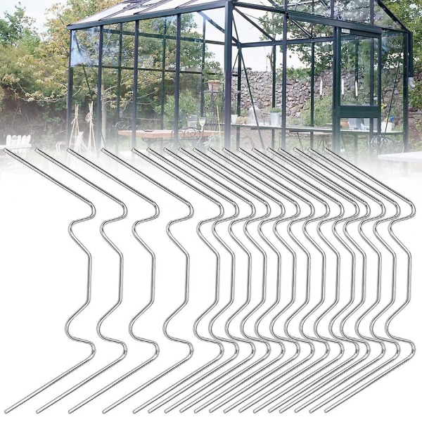 100st växthusklämmor, växthusklämmor i rostfritt stål W Ersättningsdelar i rostfritt stål för växthus för växthuspaneler Hollow Chamber Plat