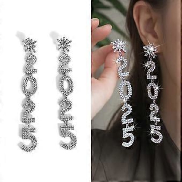 2025 Nummer Hängande Örhängen Trendiga och Unika Öronsmycken Legering Textur för Kvinnor som Söker Glittrande Smycken Silver Silver