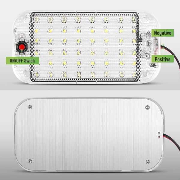 12V LED-sisävalot 48 LED-auton valaisinlamppu päälle/pois-kytkimellä