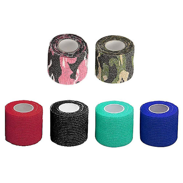 6 ruller tatovering grebstape elastisk tatovering greb cover tilfældig farve
