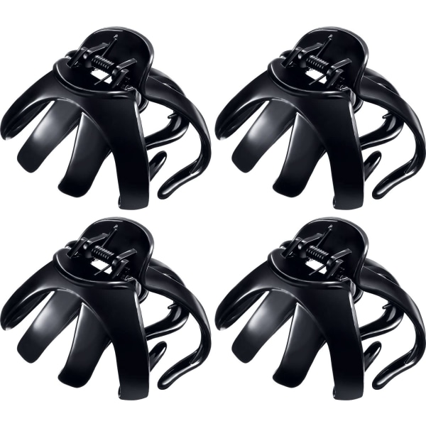 4 delar Grip Octopus Clip Spider Hair Claw Claw Clips Octopus Jaw Clamps (8,5 cm, svart)