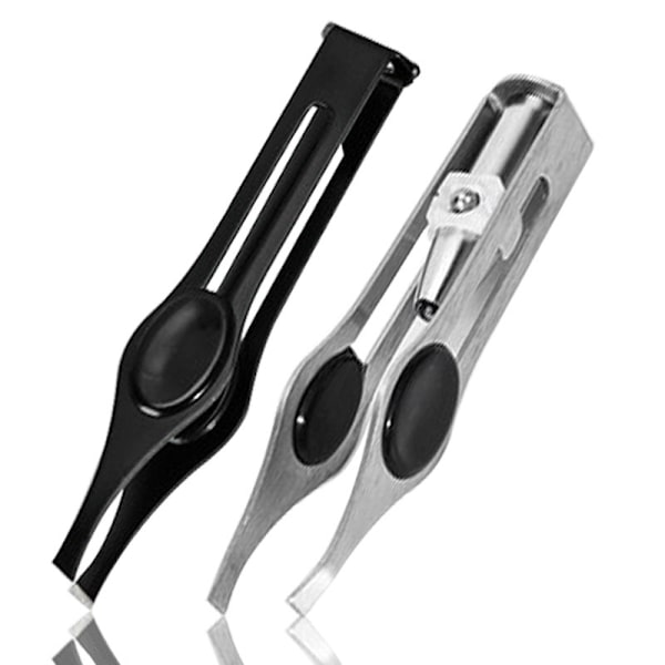 2-pack pincett med LED-belysning, sminkpincett med belysning, exakt pincett i rostfritt stål, silver