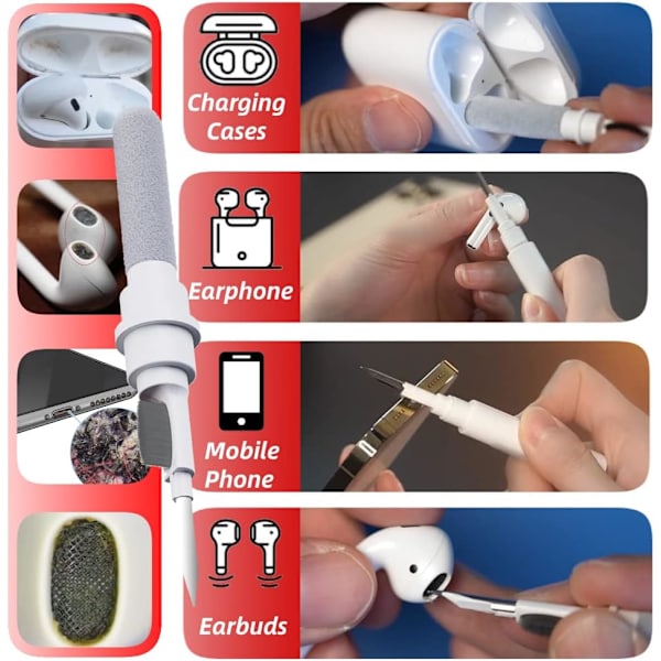 Rengöringsborste, 5 i 1 tangentbordsrengöringsborste kit, multifunktionell
