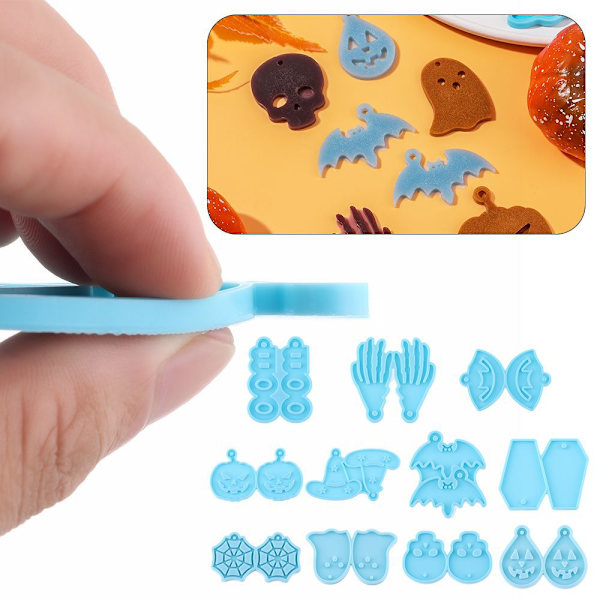 10 stk Halloween Gresskar Ørepynt Silikonform DIY Finger Flaggermus