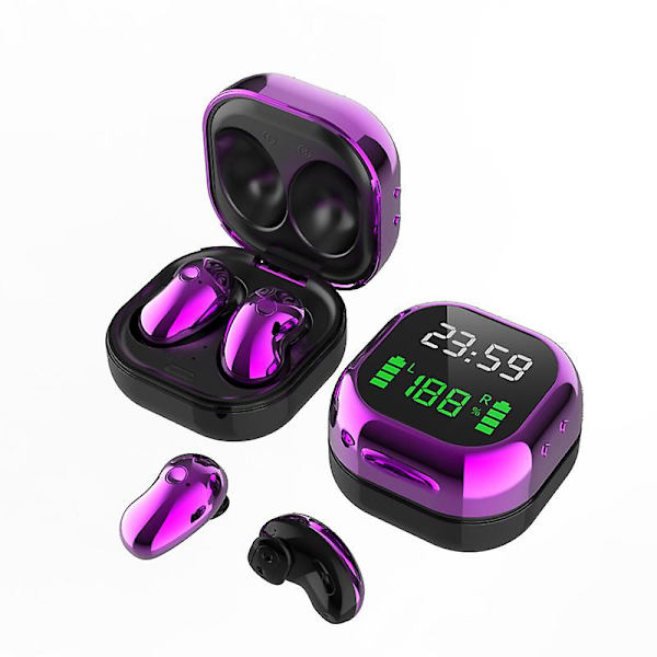 S6plus Tws Trådløs Digital Display Mini In Ear Bluetooth Headset（Lilla）