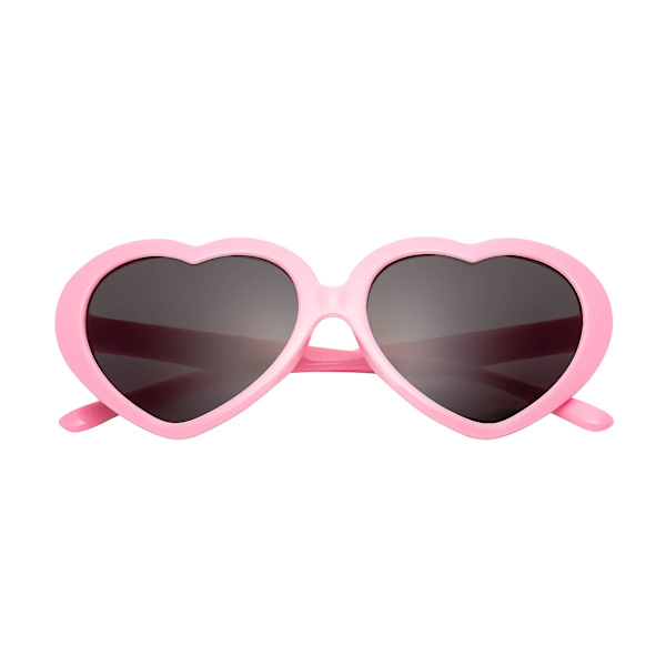 Jenter Hjerteformede Solbriller Røde Rosa Hjerte Solbriller Kjærlighet Hjerte Briller Retro（Rosa）