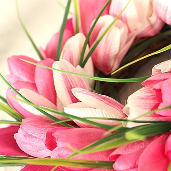 Dørkrans, kunstige blomster tulipan krans - fire sesonger foran