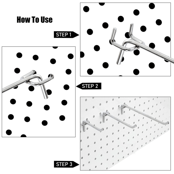 15 stk. Pegboard Kroge, 15 cm Metal Perforeret Plade Kroge, Heavy Duty Hængende Pegboard Enkelt Hylde Peg