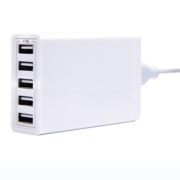 40w USB laddare, 5-portars multi USB, laddningshubb med intelligent