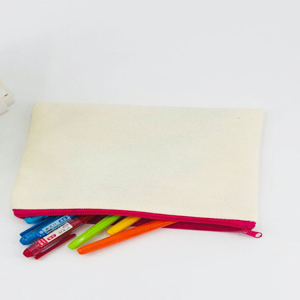 15-pack tomma bomullspåsar hantverk dragkedja påsar sminkväska för förvaring av kosmetika (beige, färgad dragkedja, 21 x 12 cm)