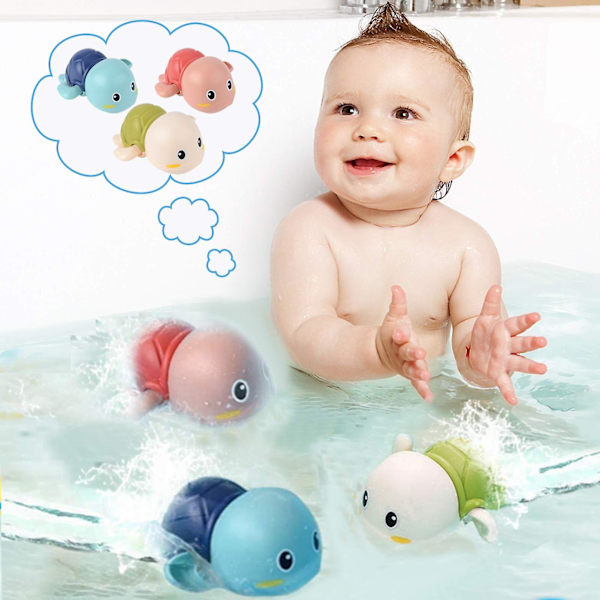 Baby badelegetøj, badelegetøj, flydende svømmende skildpadder, babyshower, badetid, sjovt poollegetøj til dreng og pige