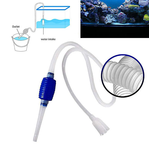 Akvarie/fiskebeholder Siphon og grusrenser - En håndsifonpumpe til at dræne og udskifte dit vand på få minutter