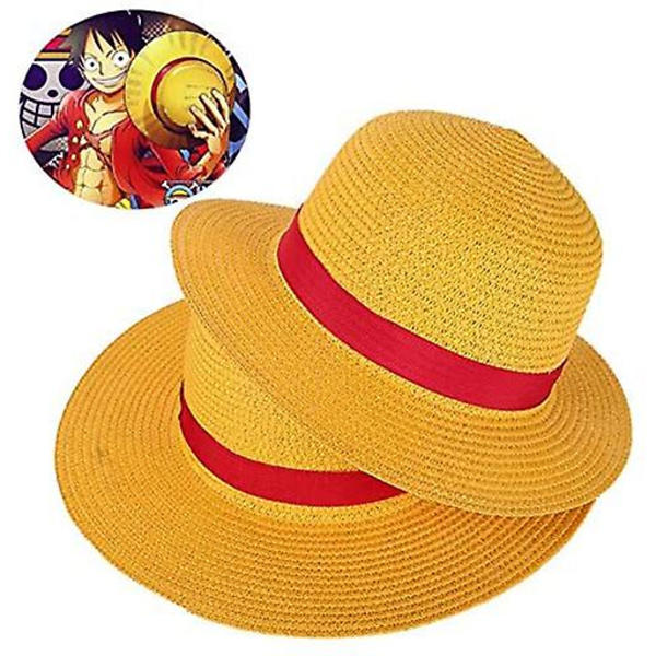 Poika Tyttö Yksi Pala Hat Olkihattu Kaula Köy Pehmeä Litteä Top Hat Cosplay Japanilainen Sarjakuva Props Hat Lapset Punainen Raidallinen Ranta Hattu 27cm Halkaisija