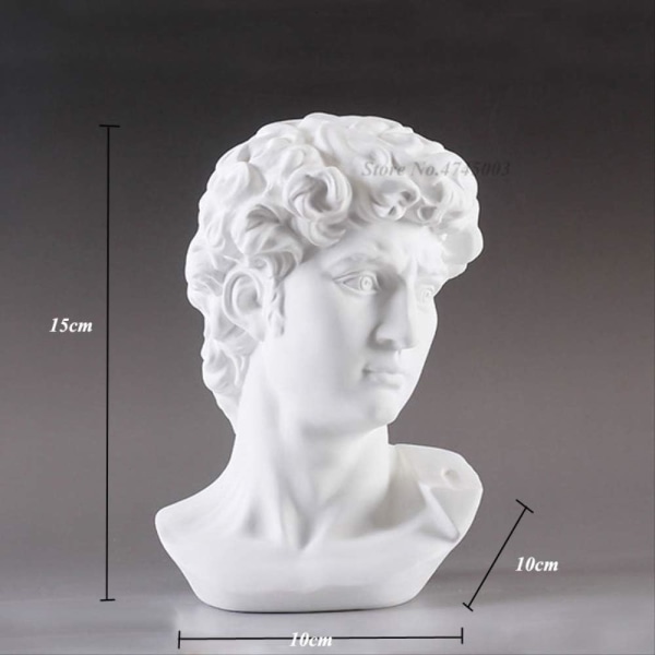 Grekisk mytologi David huvud byst staty mini Europa Michelangelo H