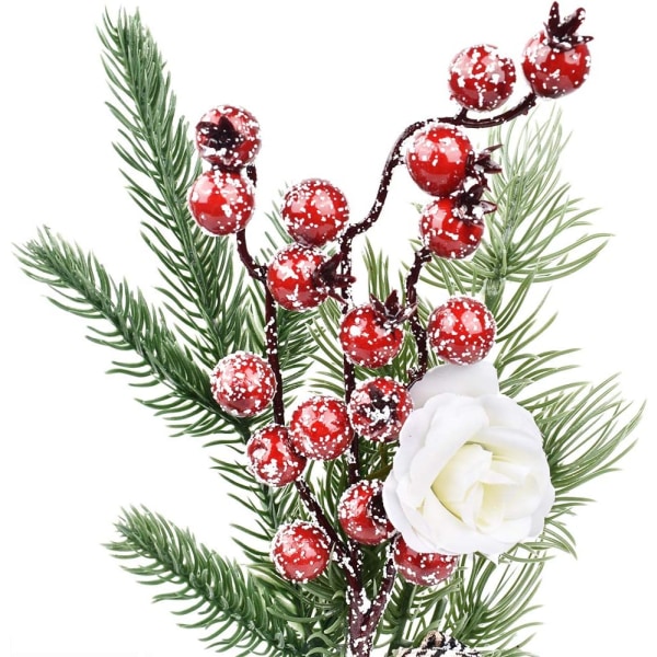 3 set med 25 cm miniatyr konstgjorda julgranar, små prydnader f