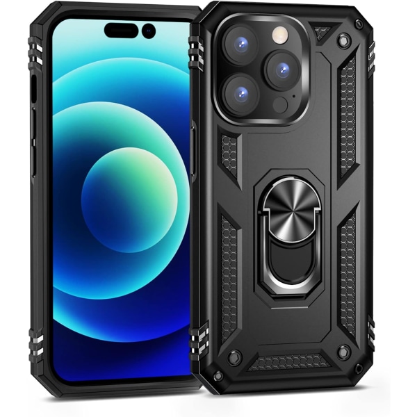 iPhone 14 Pro Max Case, Extremt skydd Military Armor Dubbel