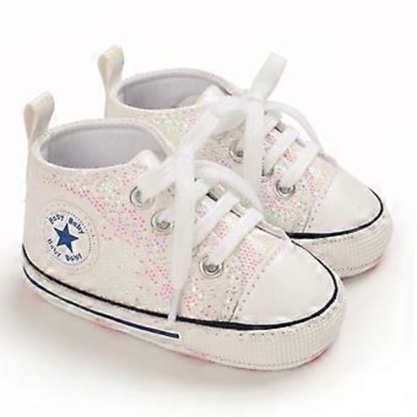 Baby Första Gåvagn Canvas Skor Barn Halkfria Lätta Slip-on Beige, 12cm