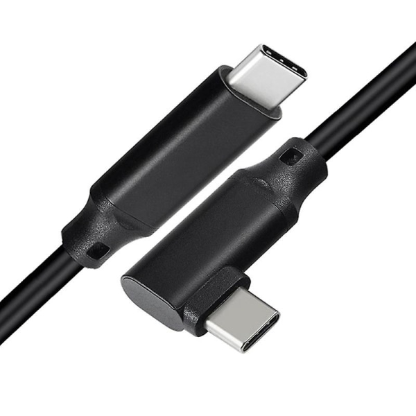 Vr-datakabel Vinklad Typ-c-datakabel Usb3.1 Gen 2 Dubbel hane Videoprojektionskabel 20 Vr Mobilspelkabel 1M Svart fläta