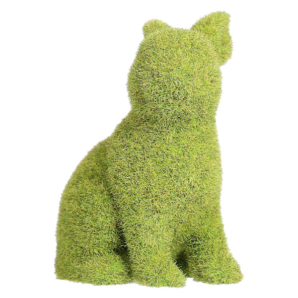 Tomfeel Flocking Bunny Dekorasjon Fe Hagemuse Skulptur Moss Påske Ornament (armegrønn)