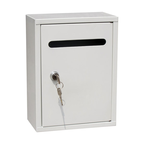 Seinään kiinnitettävä postilaatikko kahdella avaimella suojattu piikkilaatikkokokoelma