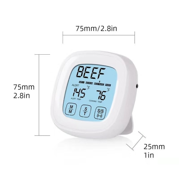 Drickskärm Digital Köttmatlagning Termometer Timer