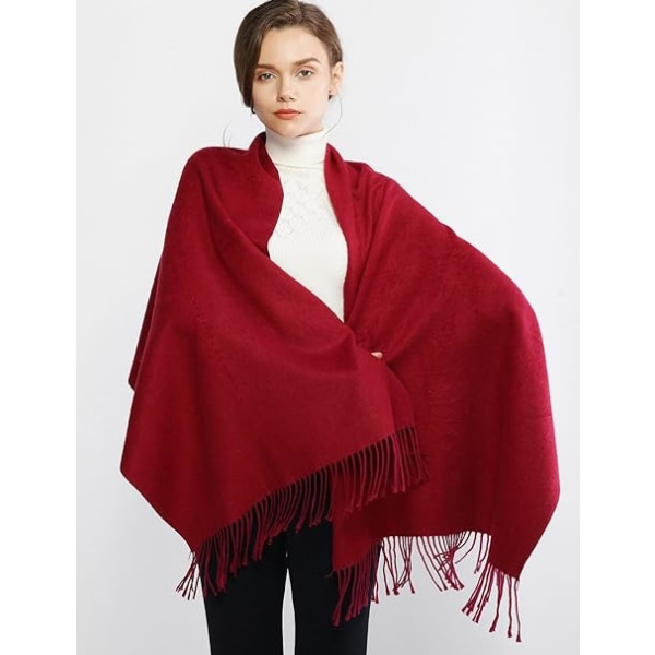Vinterhalstørklæde Pashmina Sjal Wrap til Kvinder Lang Stor Varm Tyk