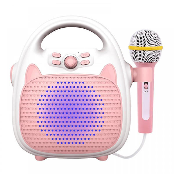 Trådlös Bluetooth musikspelare för barn Karaoke-sångmaskin för barn Leksakshögtalare för pojkflickafest (rosa)