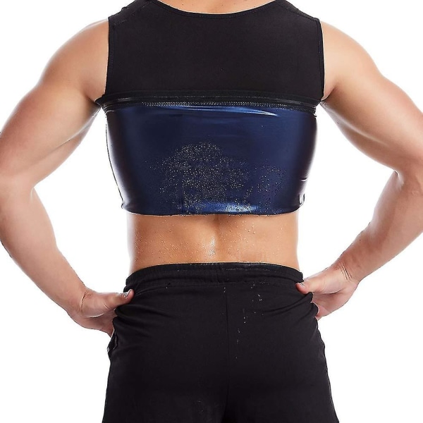 Taljetræner Korset Neoprene Sved Sauna Vest Lynlås Mavekontrol Body Shaper Mand Kvinder XXL Mand