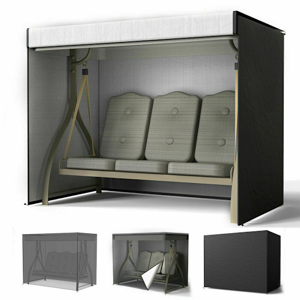 Havehave gyngebeskyttelse, vandtæt skygge, let og holdbar (sort-220*125*170CM)
