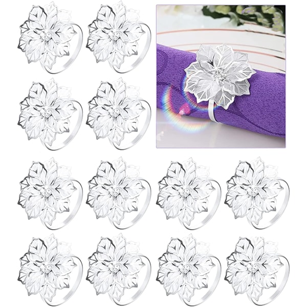 12 Pack Metal Napkin Rings for Wedding Banquet Christmas Dinner T