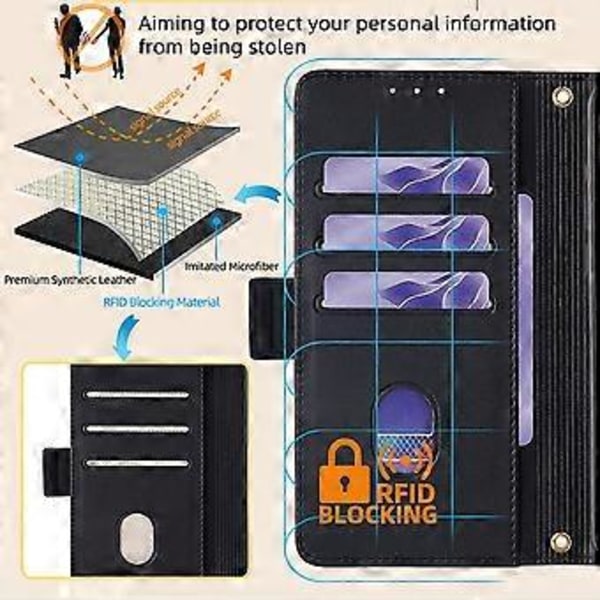 För LG K52 Plånboksfodral RFID-skydd PU Läder Crossbody Telefonväska Fodral Style D