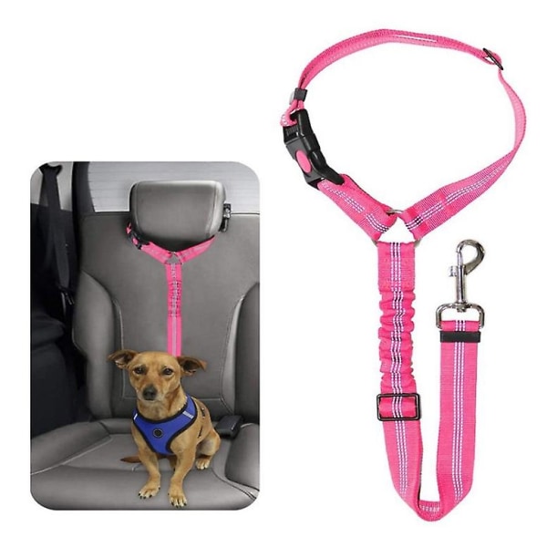Bilhundssäkerhetsbälte 19-27 tum justerbart hundbälte säkerhetssele kompatibel med hundar/katter, nylon