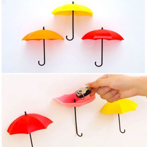 6-pack krokar sticky hook paraply väggdekaler klistermärke söt g