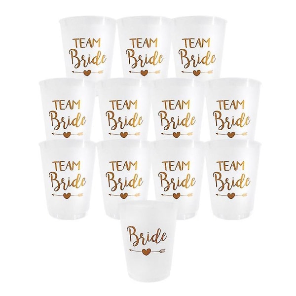 12 st Team Bride Plastmugg Möhippa Genomskinliga Muggar Set