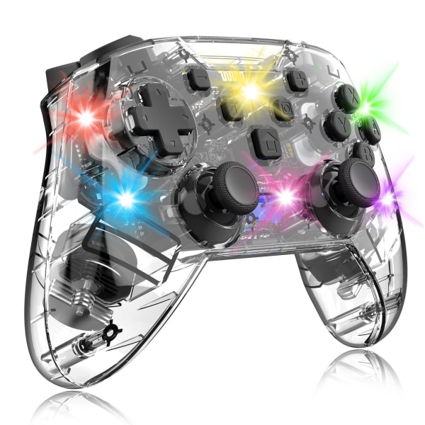 Gamepad Nintendo Controller (8 farger justerbar RGB) Switch Cont