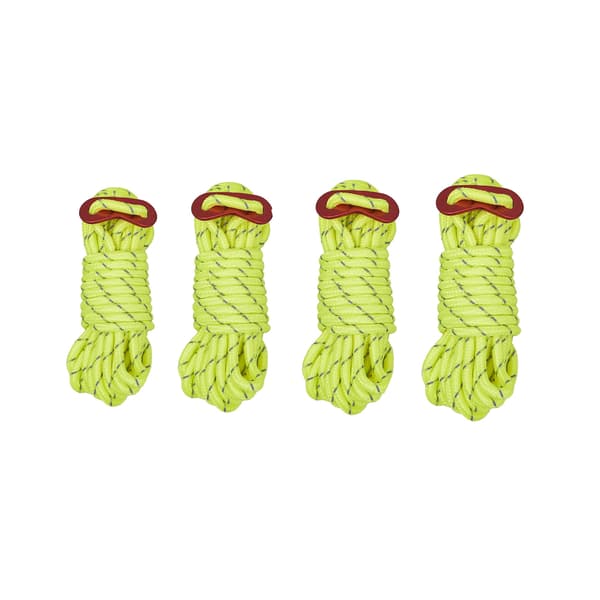4 st camping halkfria reflexsnören, gröna, 4 mm x 4 m
