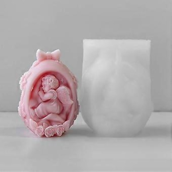 Robust DIY Baby Angel Egg-form for påskepynt og duftlys-laging, høykvalitets silikonmateriale
