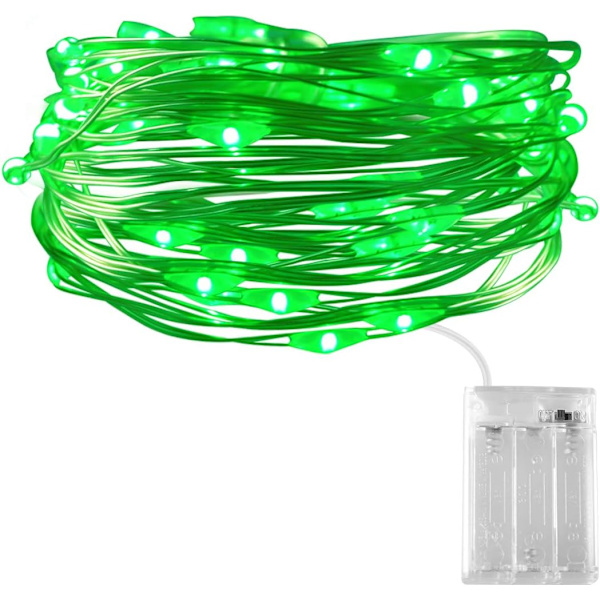 Gröna Fe-lampor, Dalugo 20m 200 LED-slingor Batteri för