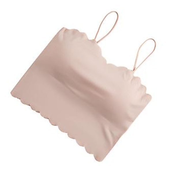 Naisten lyhyt toppi spagettiolkaimilla, slim fit, pehmustettu, saumaton toppi päivittäiseen käyttöön, one size (Pinkki) Pink