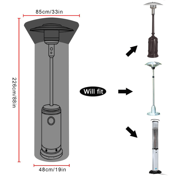 Patio Heater Cover 210D Oxford Vattentät Patio Heater Cover, Utomhus