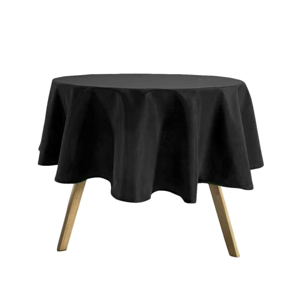 Circular tablecloth, polyester, black disposable solid color tabl