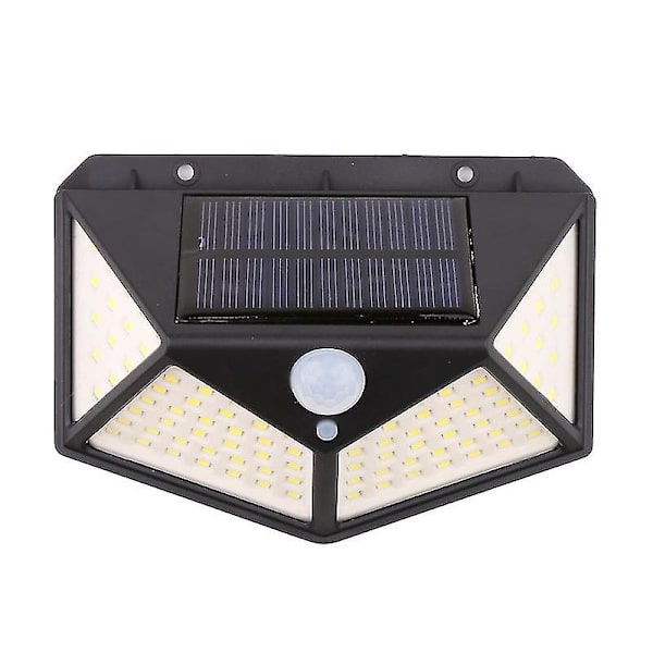 Utendørs solcellelys 100 Led 4-pakke, utendørs solcellelys bevegelsessensor, trådløs solcellelyskaster med 3 smarte moduser vanntett solcellelys