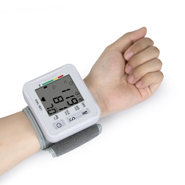 Elektronisk LCD-blodtrycksmätare, högljudd digital handledsmanschett