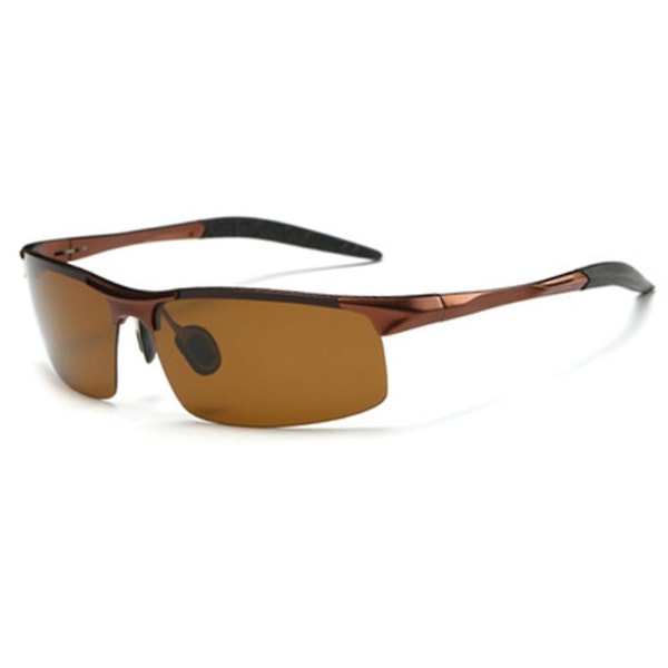 Polariserade solglasögon för män för bilkörning Fiske Golf Metallglasögon (bruna)