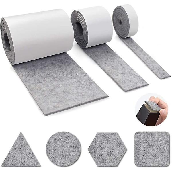 Möbeldynor Golvskydd, 3 rullar självhäftande filtband Heavy Duty Filtremsa Rulle Golvskydd Dynor Klipp