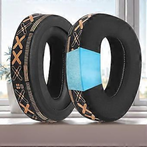Mjuka öronkuddar i memory foam för GSP300 301 302 303 350 370 Hörlurar Öronkuddar Perfekt för musikentusiaster black and white prin