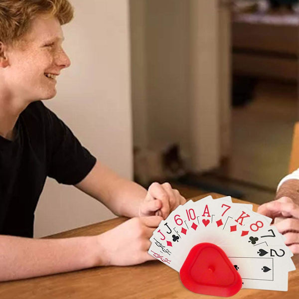 Pelikorttiteline, 4 kpl Handsfree-korttiteline Pokeri pidike, Kolmion muotoinen Pokeri pidike Korttipeliin