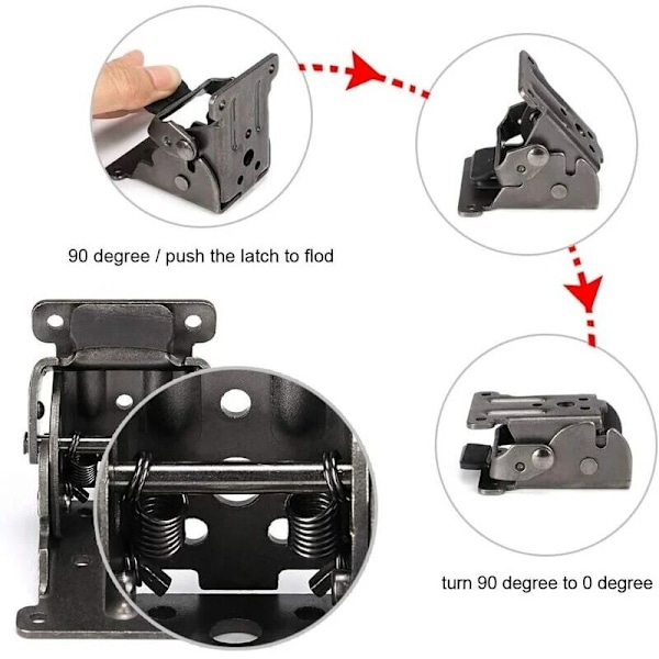 Folding Brackets for Table Leg, Folding Hinge Hardware, Self-Lock