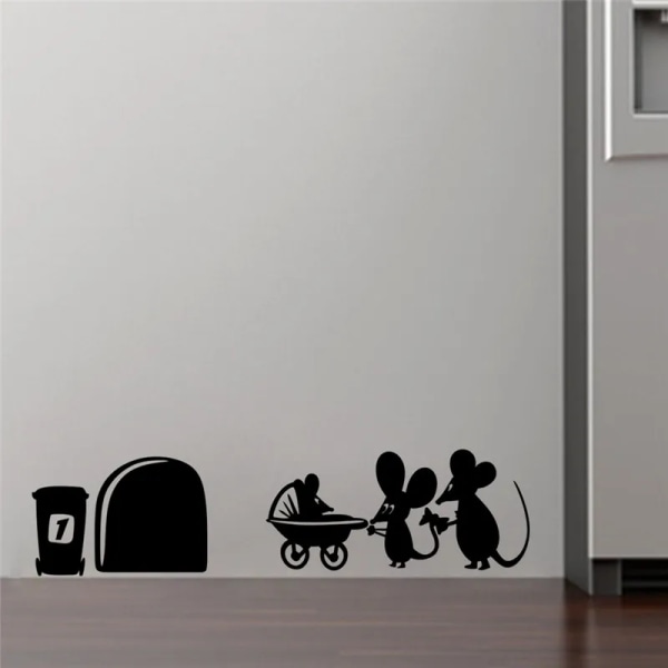 Mouse hole living room TV background wall decorative wall sticker